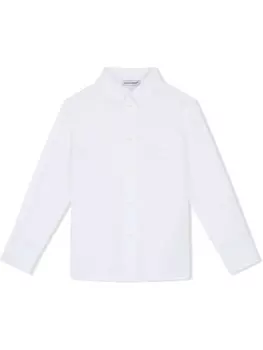 Dolce & Gabbana рубашка с вышитым логотипом, белый