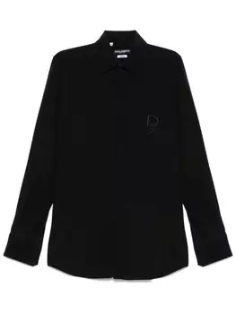 Dolce & Gabbana рубашка с вышитым логотипом, черный