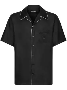 Dolce & Gabbana рубашка с вышивкой DG, черный
