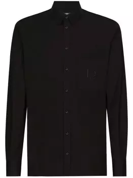 Dolce & Gabbana рубашка с вышивкой DG, черный