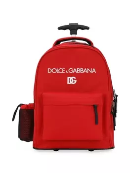 Dolce & Gabbana рюкзак на колесиках с логотипом, красный