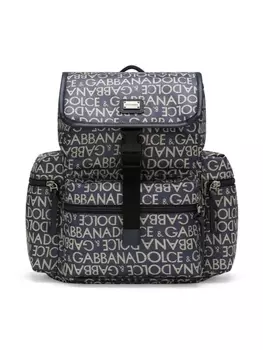 Dolce & Gabbana рюкзак с жаккардовым логотипом, синий