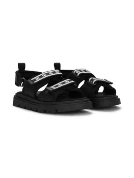 Dolce & Gabbana сандалии на липучках с логотипом DG, черный