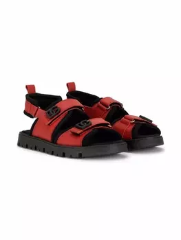 Dolce & Gabbana сандалии на липучках с логотипом DG, красный
