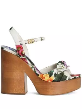 Dolce & Gabbana сандалии с цветочным принтом, белый