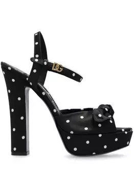 Dolce & Gabbana сандалии в горошек 150 мм, черный