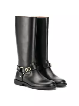 Dolce & Gabbana сапоги с логотипом, черный