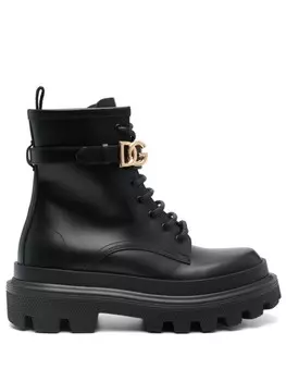 Dolce & Gabbana сапоги с пряжкой-логотипом, черный
