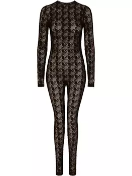 Dolce & Gabbana semi-sheer lace jumpsuit, черный