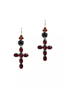 Dolce & Gabbana серьги Family из желтого золота с гранатами, золотой