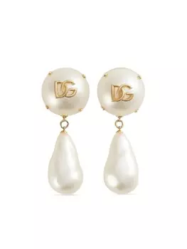 Dolce & Gabbana серьги с логотипом DG, золотой