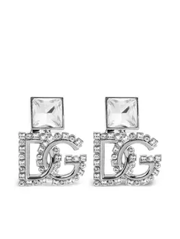Dolce & Gabbana серьги с логотипом, серебряный