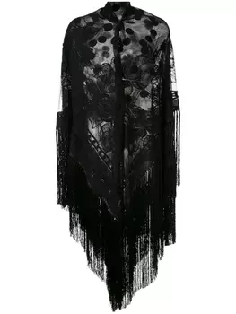 Dolce & Gabbana шаль с бахромой, черный