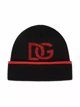 Dolce & Gabbana шапка бини с логотипом, черный