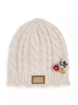 Dolce & Gabbana шапка бини с нашивкой-логотипом, нейтральный цвет