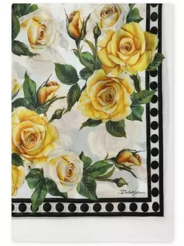 Dolce & Gabbana шарф с цветочным принтом, белый