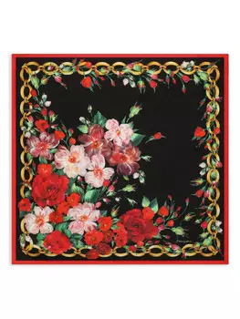 Dolce & Gabbana шарф с цветочным принтом, черный