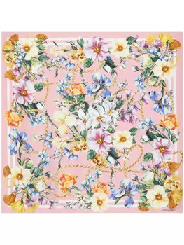 Dolce & Gabbana шарф с цветочным принтом, розовый