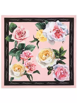 Dolce & Gabbana шарф с цветочным принтом, розовый