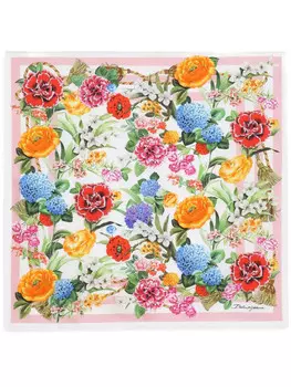 Dolce & Gabbana шарф с цветочным принтом, розовый