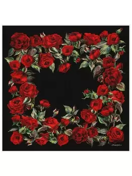 Dolce & Gabbana шарф с принтом Rose, черный