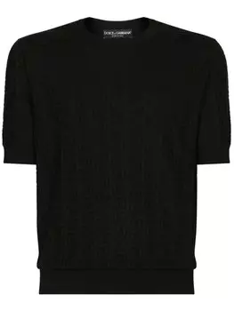 Dolce & Gabbana шелковая футболка с монограммой, черный
