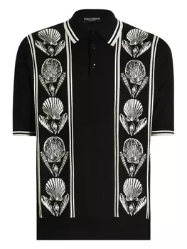 Dolce & Gabbana шелковая рубашка поло, черный