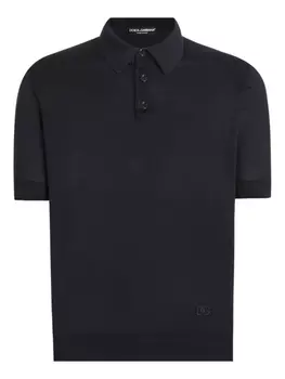 Dolce & Gabbana шелковая рубашка поло, синий