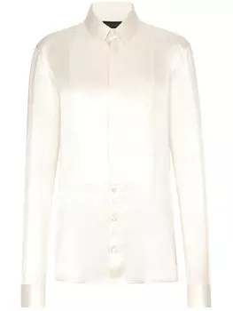 Dolce & Gabbana шелковая рубашка с манишкой, белый