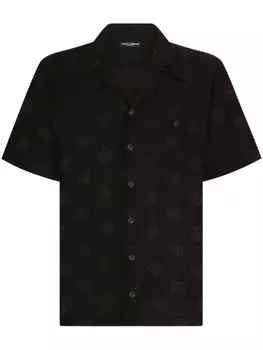 Dolce & Gabbana шелковая рубашка с монограммой DG, черный