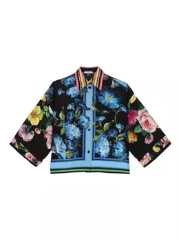 Dolce & Gabbana шелковая рубашка с принтом Bellflower, черный