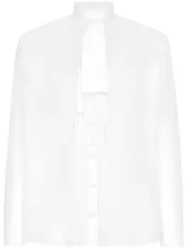 Dolce & Gabbana шелковая рубашка с шарфом, белый