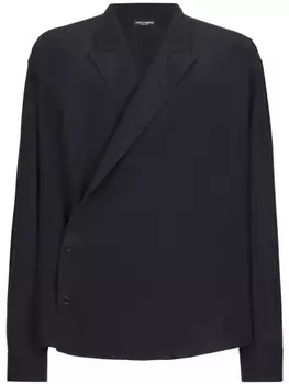 Dolce & Gabbana шелковая рубашка с запахом, черный