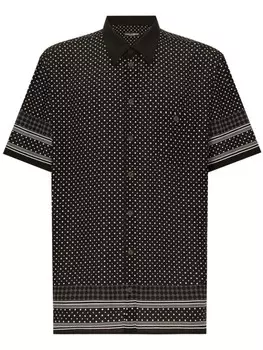 Dolce & Gabbana шелковая рубашка в горох, черный