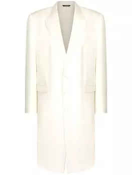 Dolce & Gabbana шелковое однобортное пальто, белый