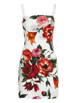 Dolce & Gabbana шелковое платье мини, белый