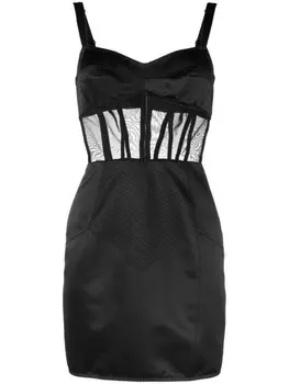 Dolce & Gabbana шелковое платье мини, черный