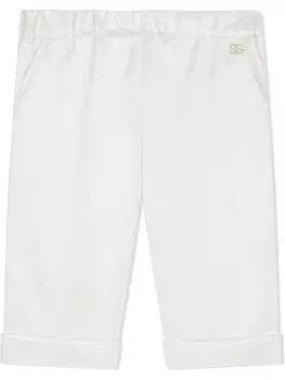 Dolce & Gabbana шелковые брюки с логотипом DG, белый