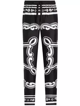 Dolce & Gabbana шелковые пижамные брюки, черный