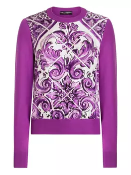 Dolce & Gabbana шелковый джемпер, фиолетовый