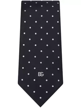 Dolce & Gabbana шелковый галстук в горох, синий