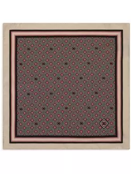 Dolce & Gabbana шелковый платок-паше с монограммой, коричневый