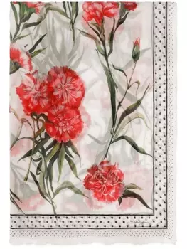Dolce & Gabbana шелковый платок с цветочным принтом, белый
