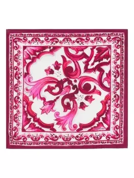 Dolce & Gabbana шелковый платок с графичным принтом, фиолетовый
