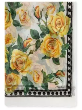 Dolce & Gabbana шелковый платок с принтом, белый
