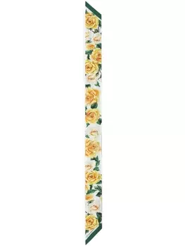 Dolce & Gabbana шелковый платок с принтом, зеленый