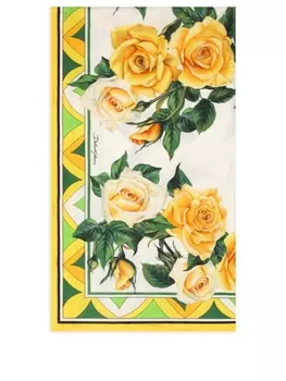 Dolce & Gabbana шелковый саронг Yellow Rose, желтый