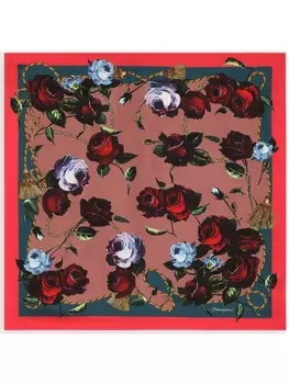 Dolce & Gabbana шелковый шарф с цветочным принтом, красный