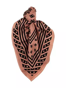 Dolce & Gabbana шелковый шарф с логотипом, розовый