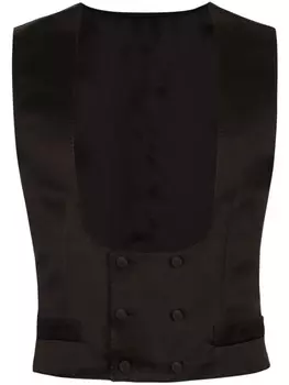 Dolce & Gabbana шелковый жакет без рукавов, черный